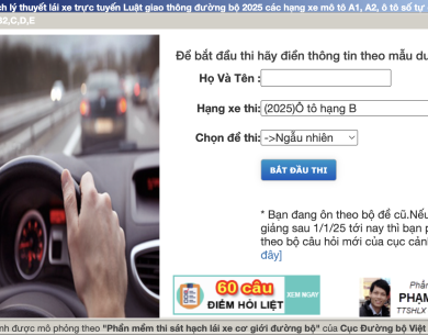 PHẦN MỀM THI THỬ LÝ THUYẾT